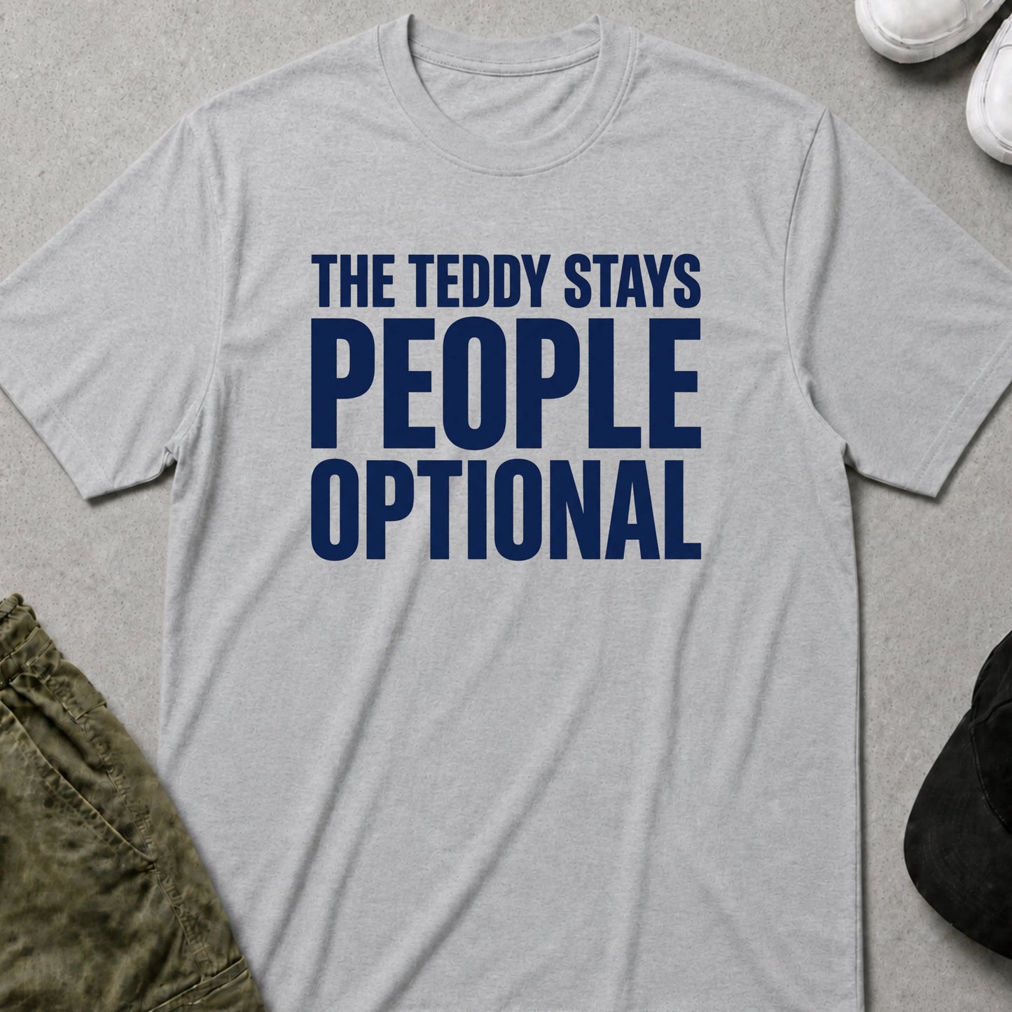 Teddy Stays T-Shirt Sport Grey