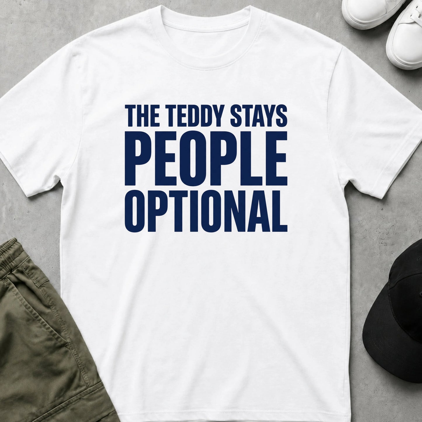 Teddy Stays T-Shirt White