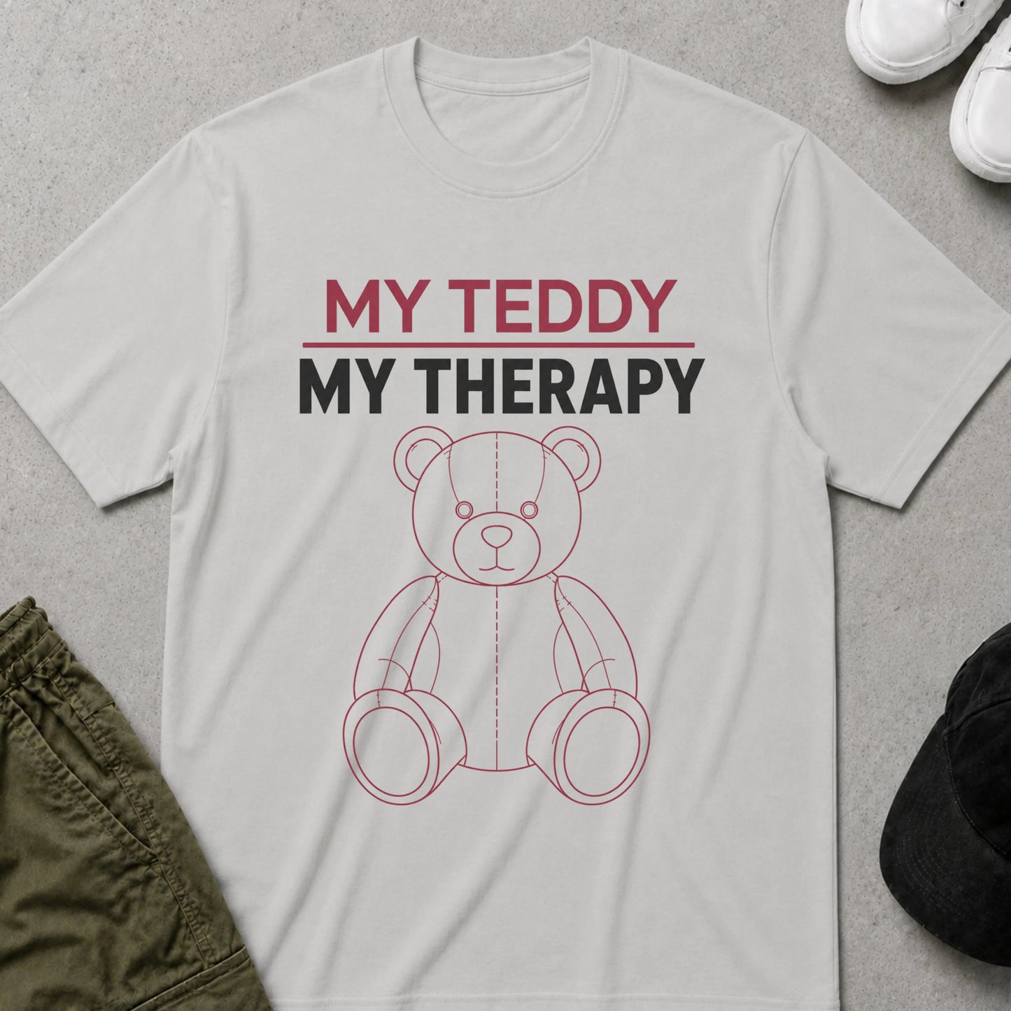 Teddy Therapy T-Shirt Ice Grey