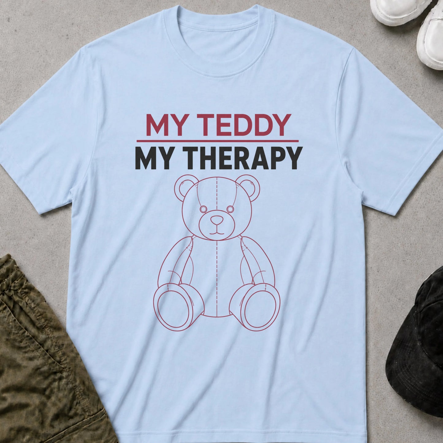 Teddy Therapy T-Shirt Light Blue
