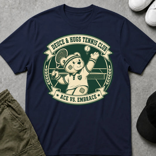 Cool Teds Teddy-Bear Tennis Club Teddy T-Shirt Navy / S