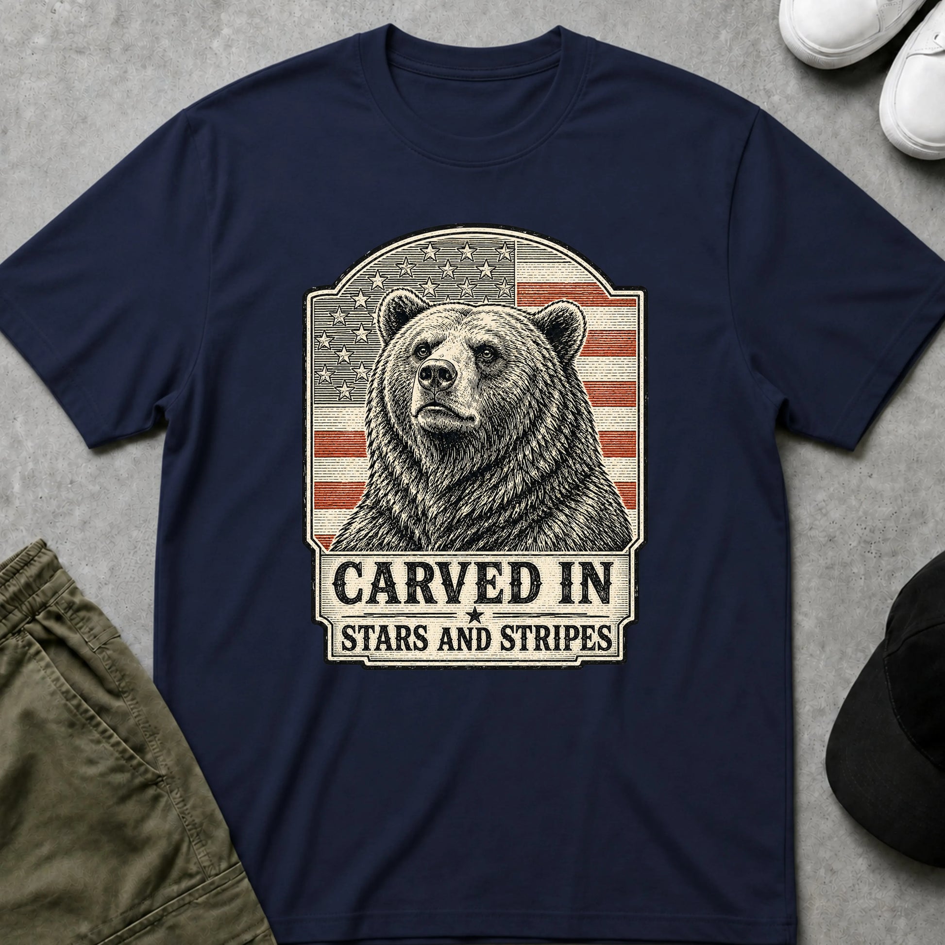 Cool Teds Teddy-Bear The Patriotic Bear T-Shirt Navy / S
