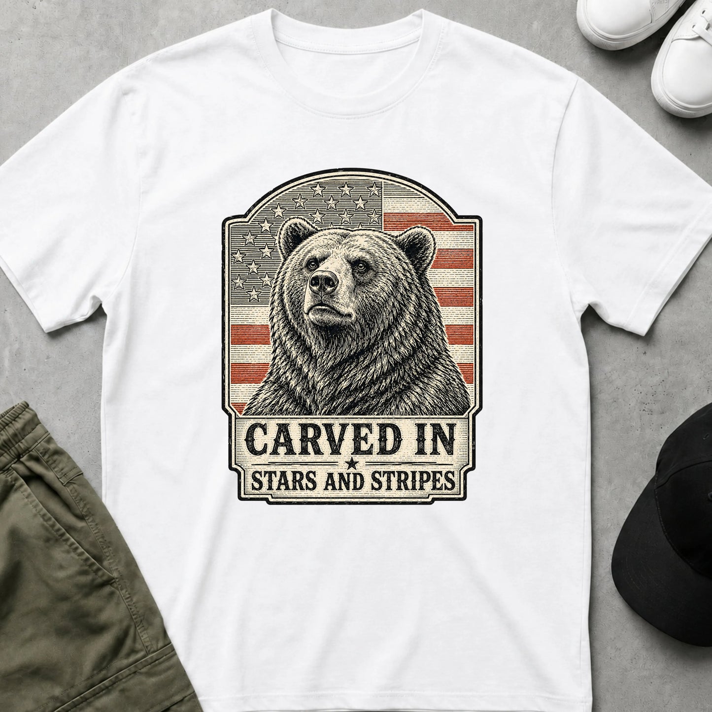 Cool Teds Teddy-Bear The Patriotic Bear T-Shirt White / S
