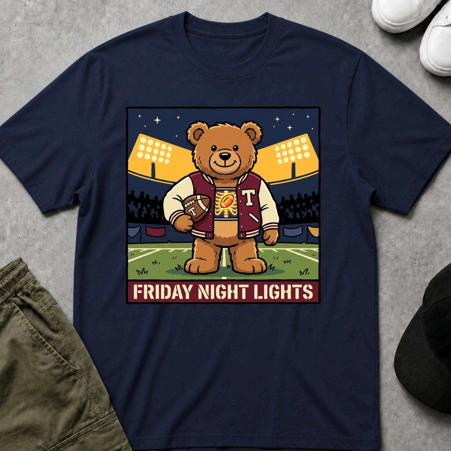 Cool Teds Teddy-Bear Touchdown Ted T-Shirt Navy / S