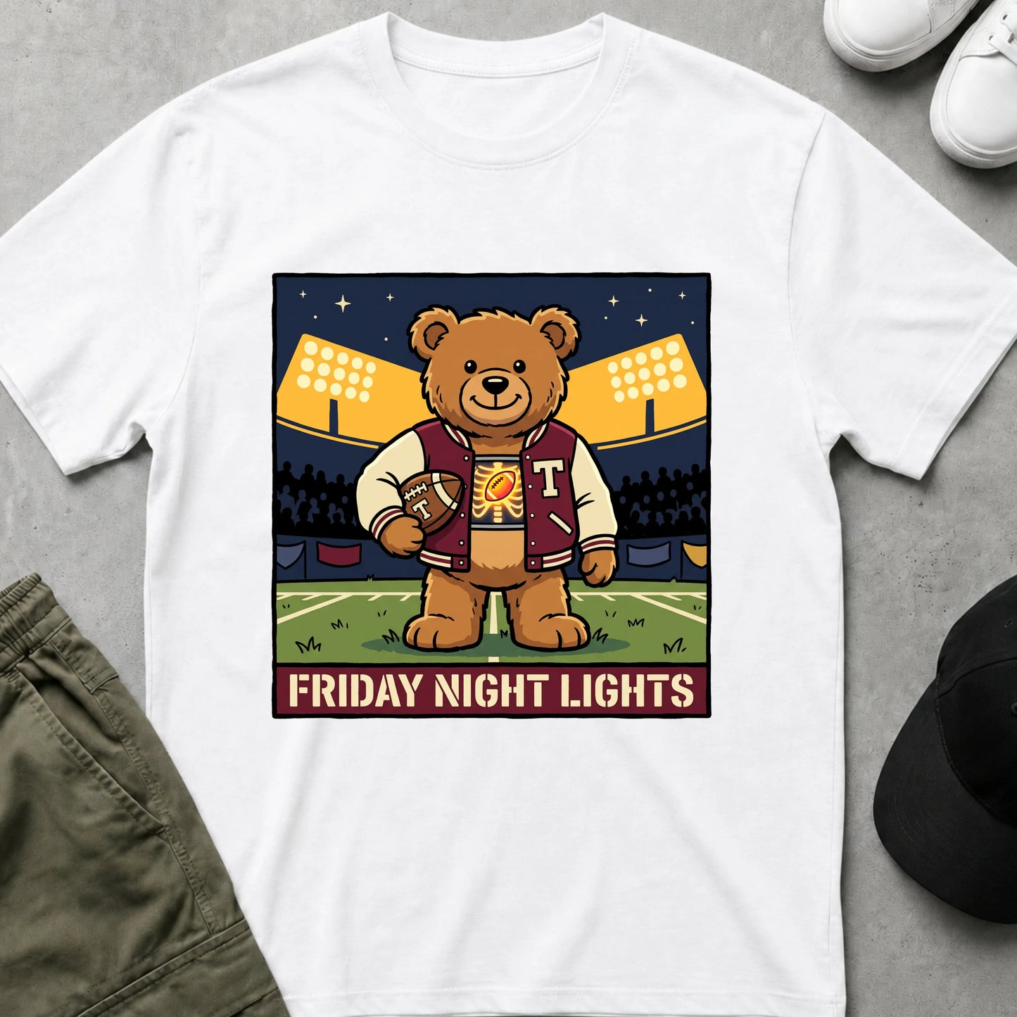 Cool Teds Teddy-Bear Touchdown Ted T-Shirt White / S
