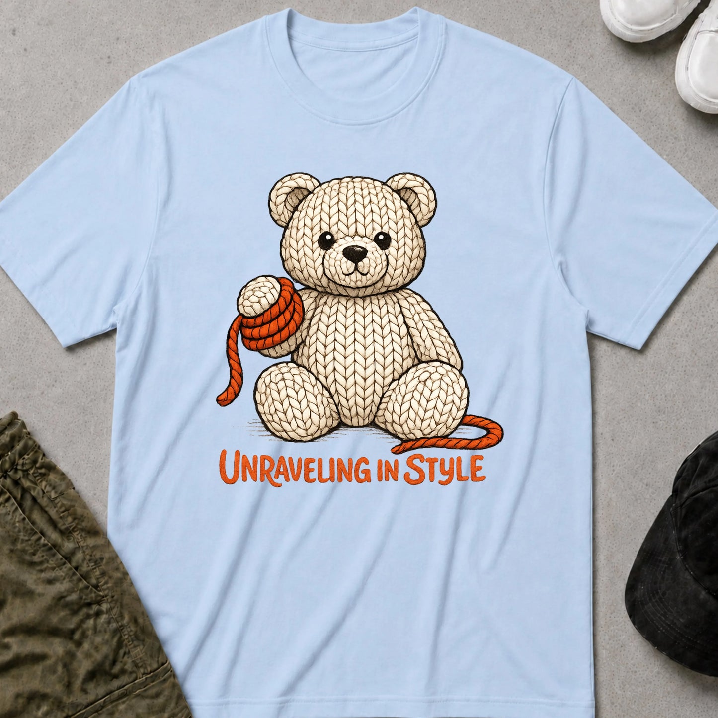 Unraveling T-Shirt Light Blue