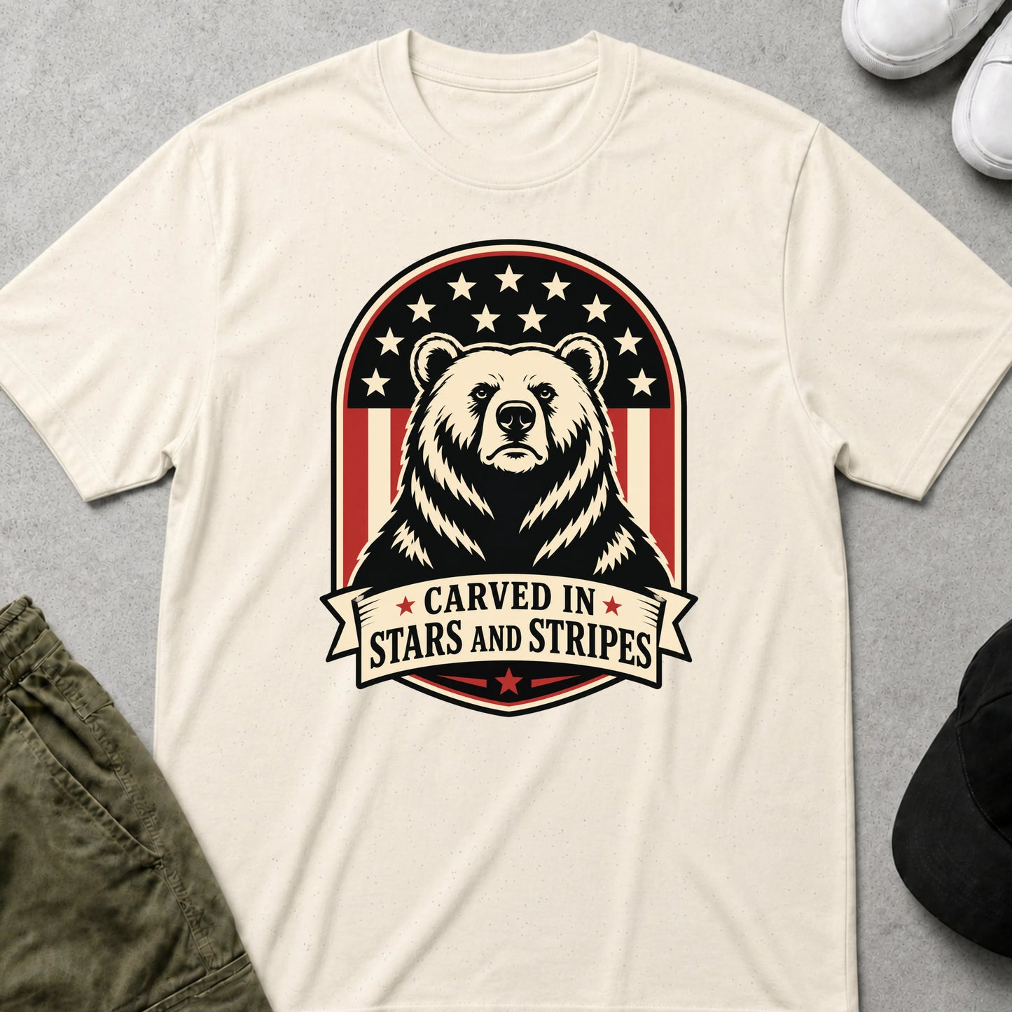 Cool Teds Teddy-Bear USA Forever T-Shirt Natural / S