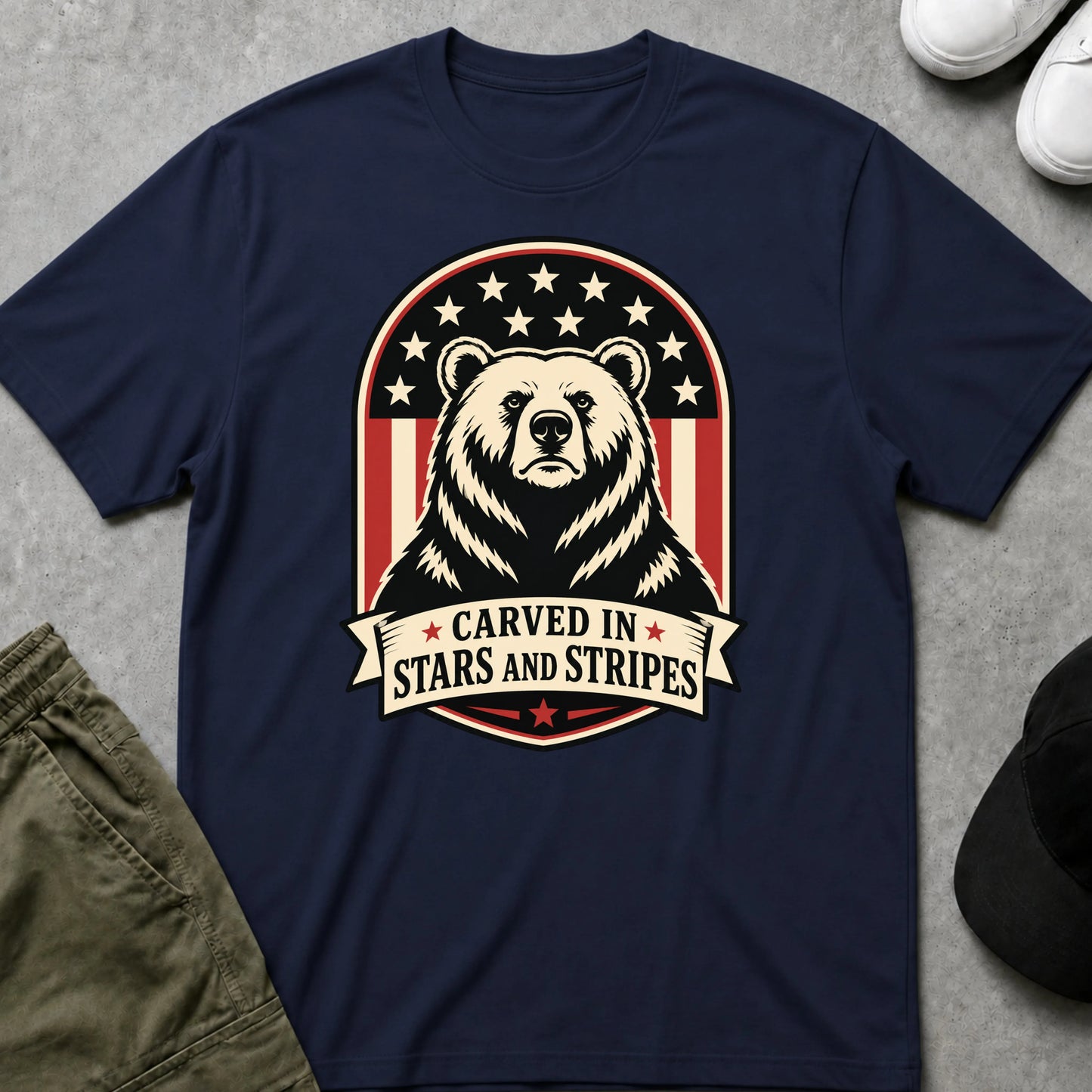 Cool Teds Teddy-Bear USA Forever T-Shirt Navy / S