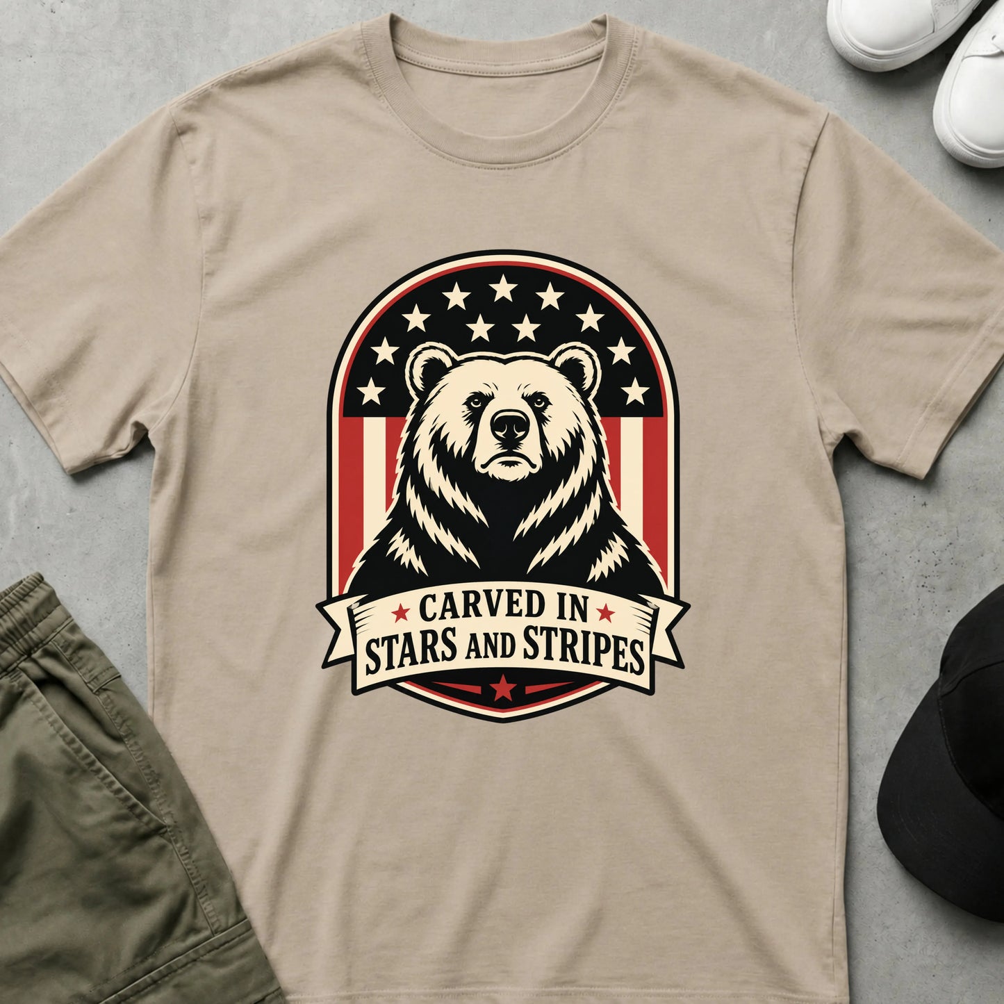 Cool Teds Teddy-Bear USA Forever T-Shirt Sand / S