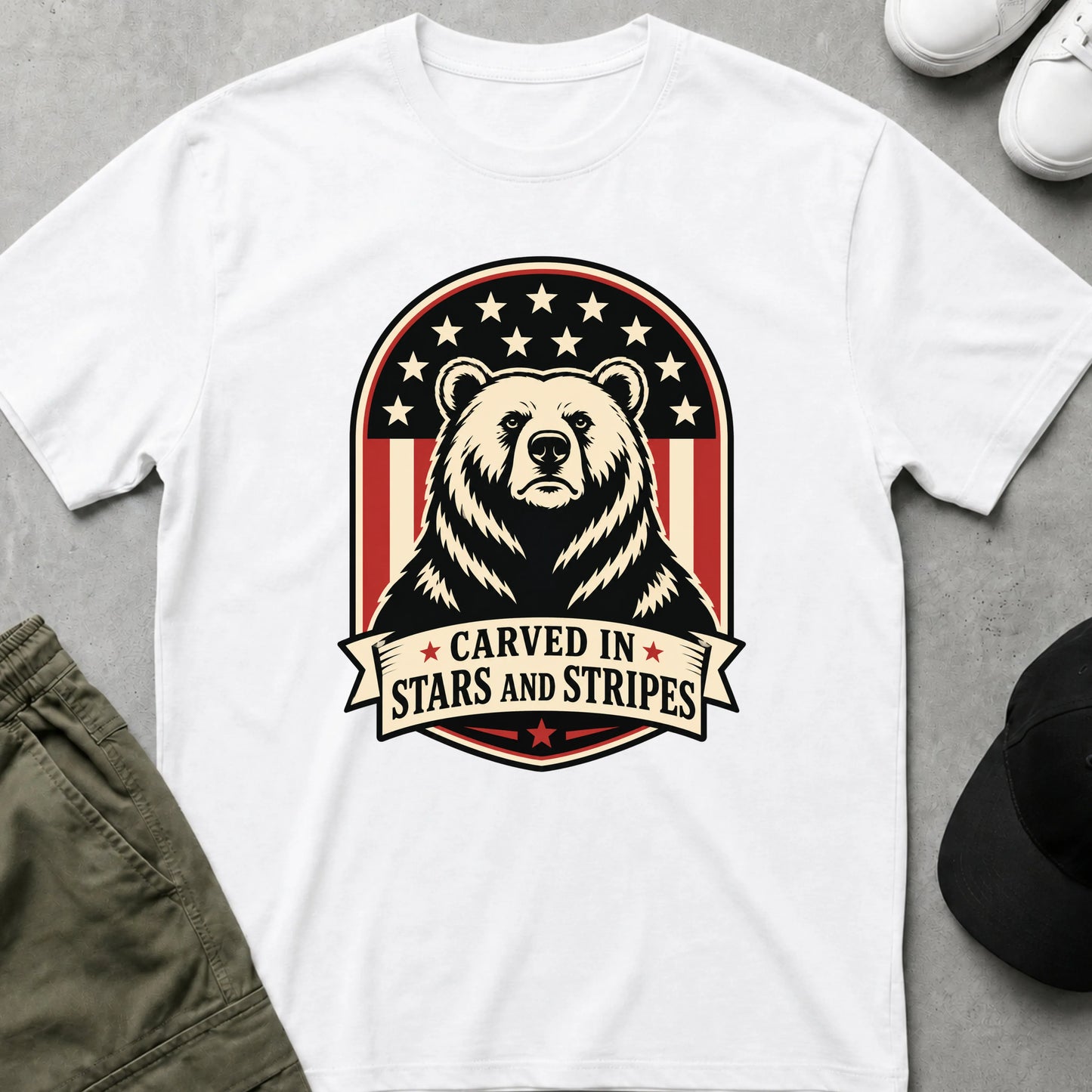 Cool Teds Teddy-Bear USA Forever T-Shirt White / S