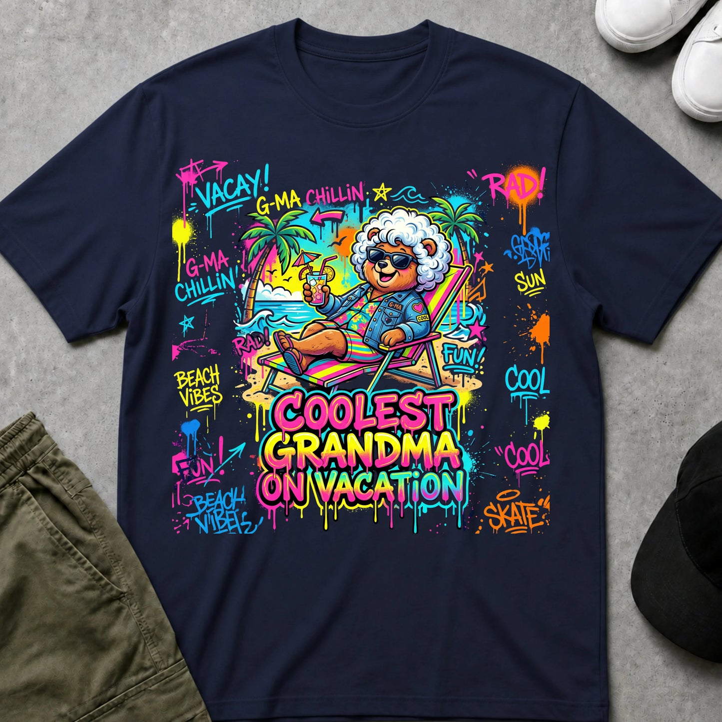 Cool Teds Teddy-Bear Vacation Time T-Shirt Navy / S