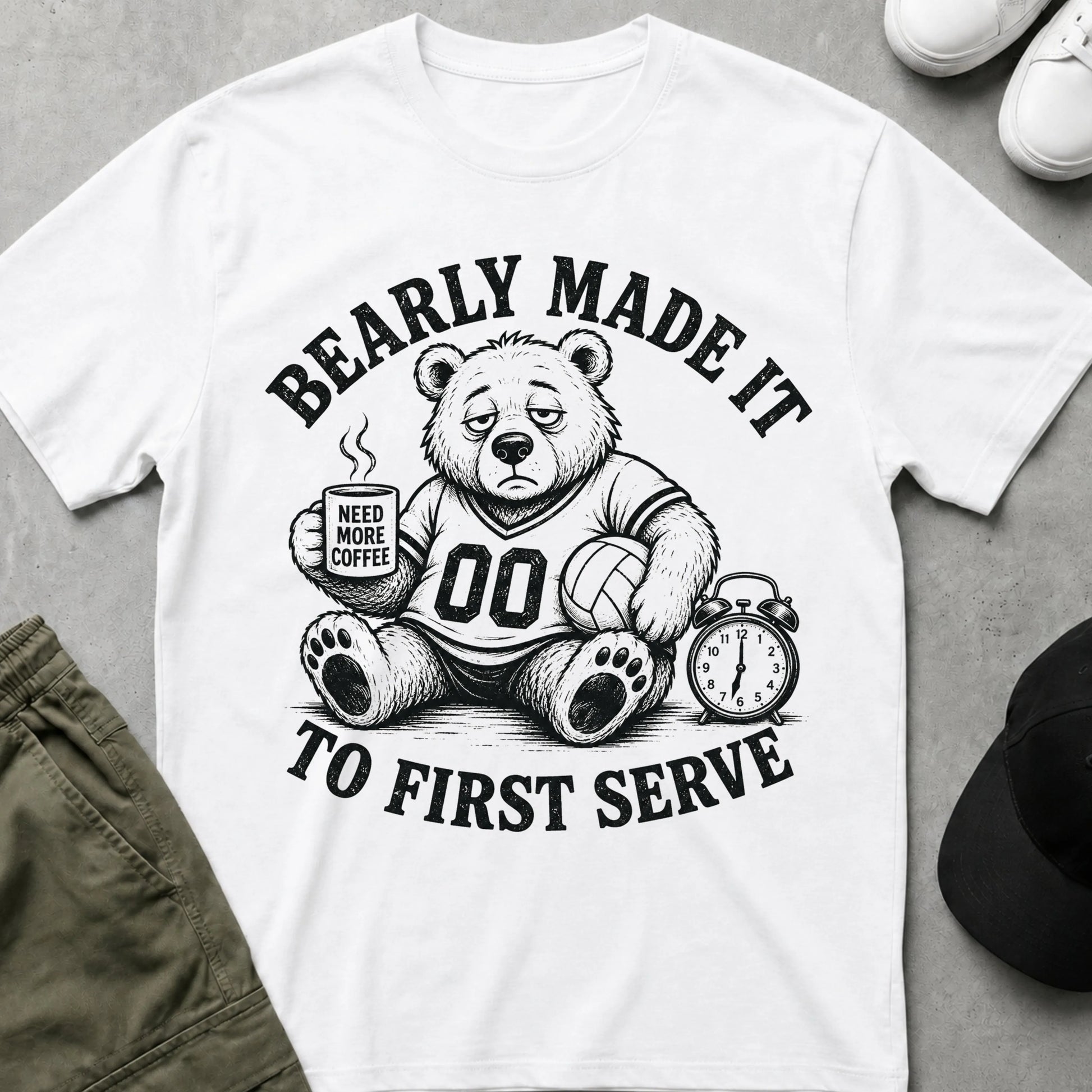 Cool Teds Teddy-Bear Volleyball Bear T-Shirt White / S