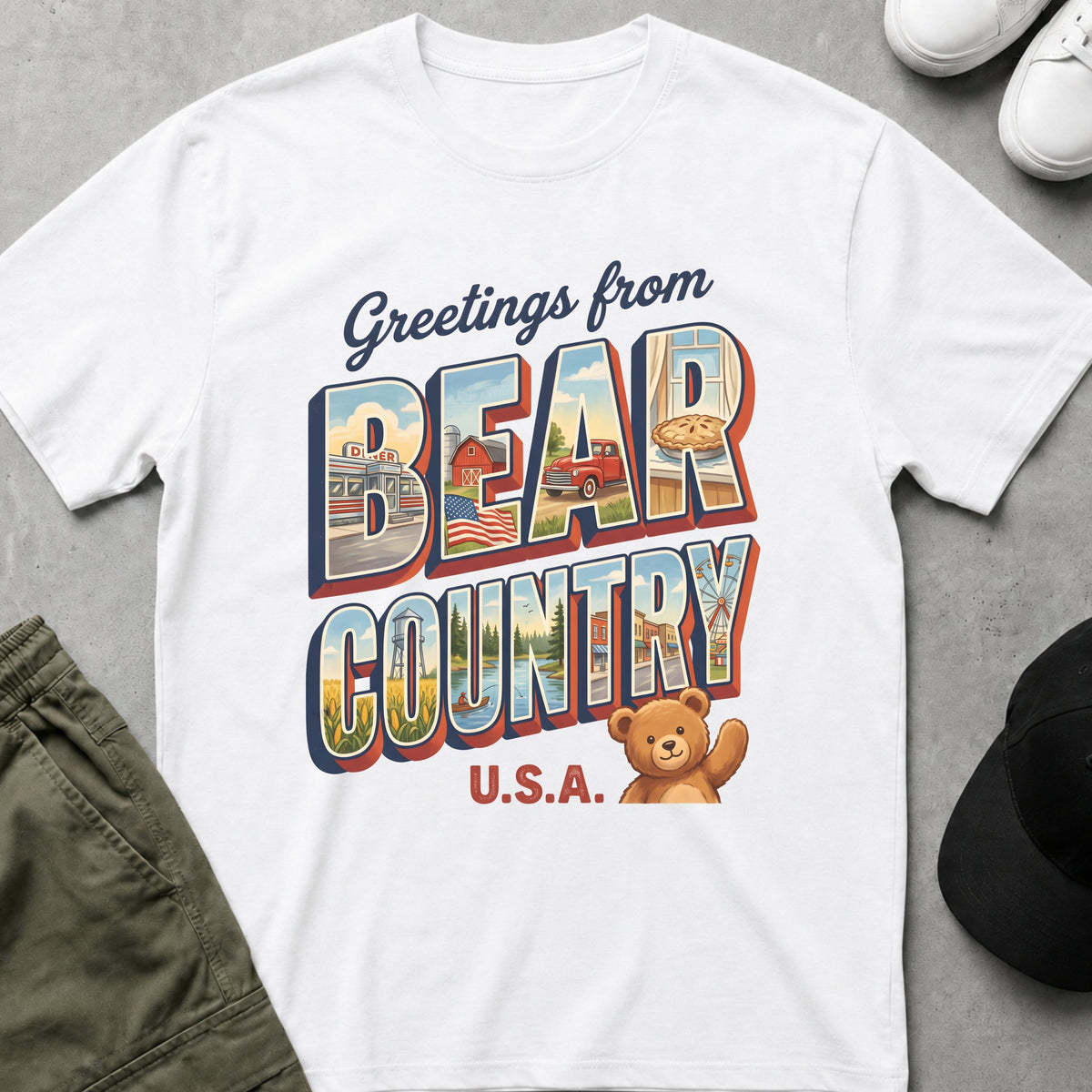 Bear Country Road T-Shirt White