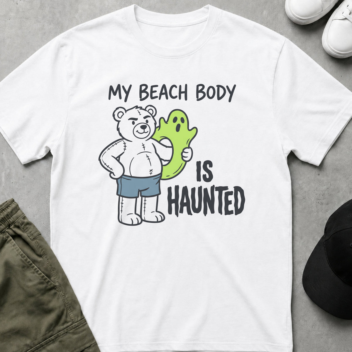 Haunted Beach Body T-Shirt White