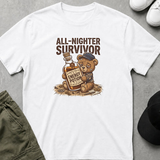 All-Nighter Survivor T-Shirt White