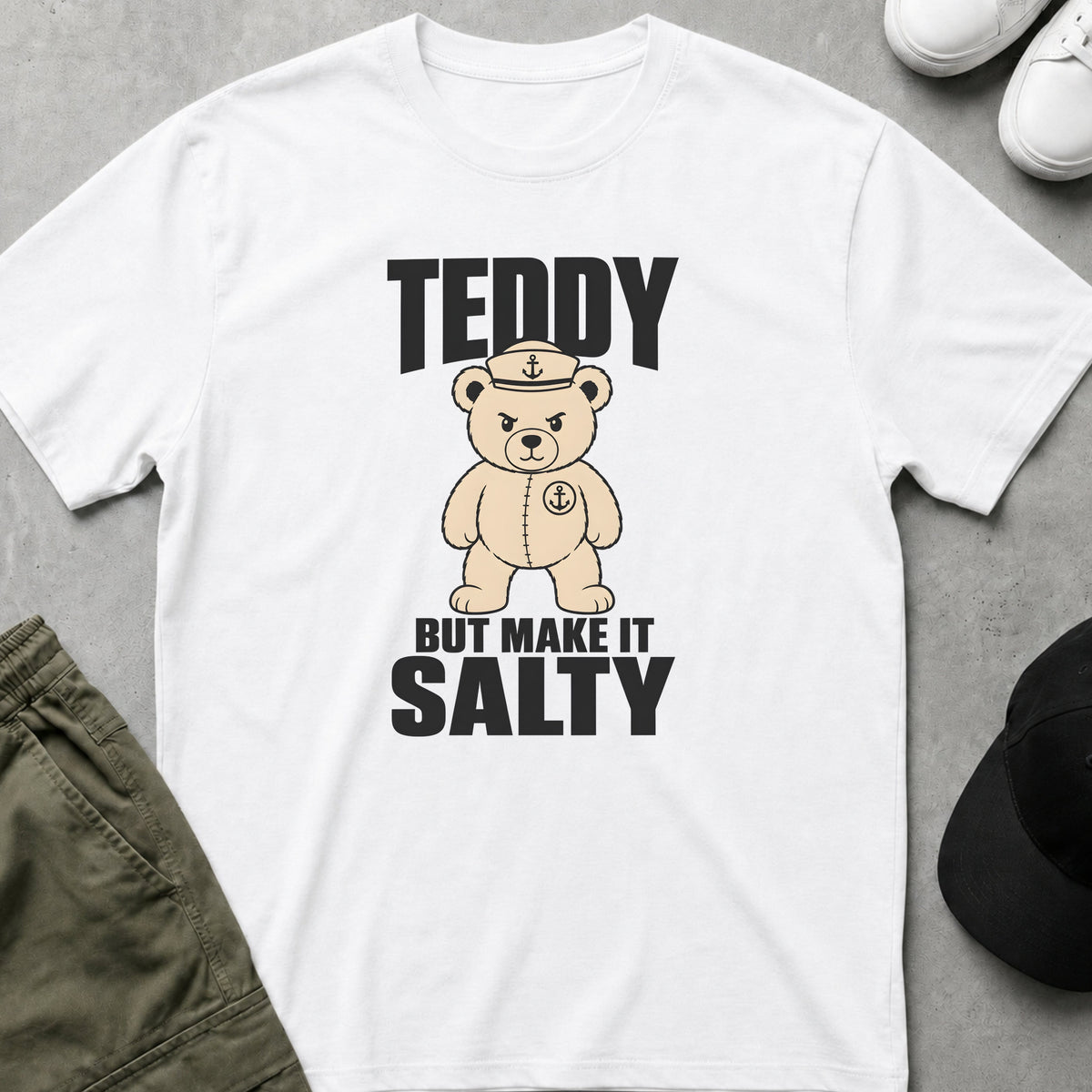 Cool Teds Teddy-Bear Salty Teddy T-Shirt White / S