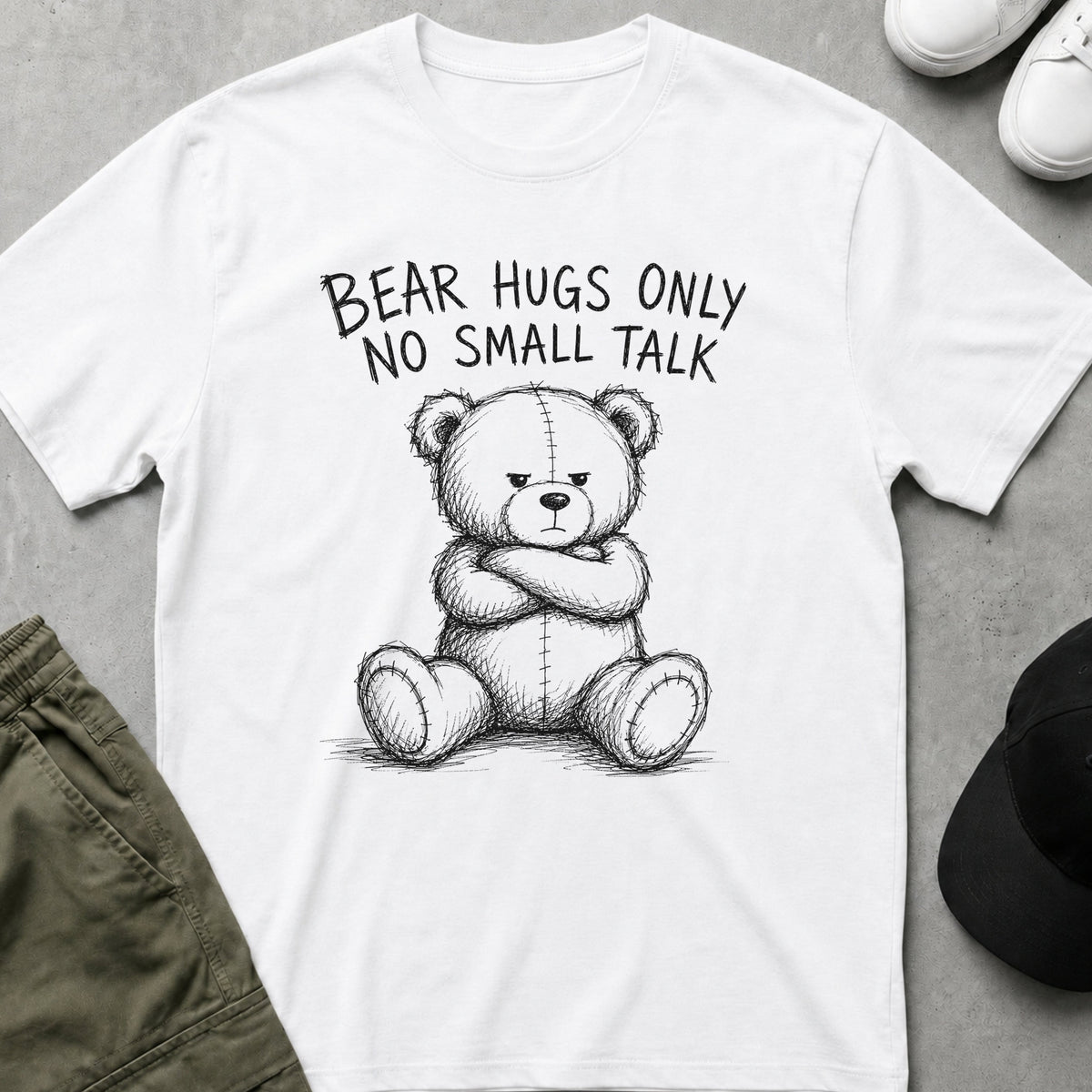Bear Hugs Only T-Shirt White