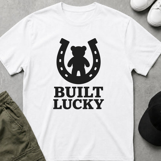 Cool Teds Teddy-Bear Built Lucky T-Shirt White / S