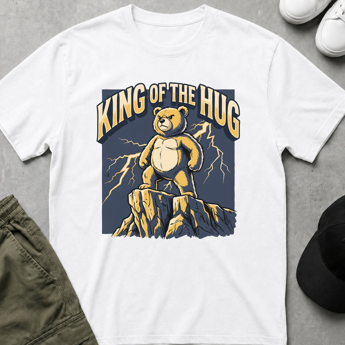 Printify Teddy-Bear Bear Throne T-Shirt White / S
