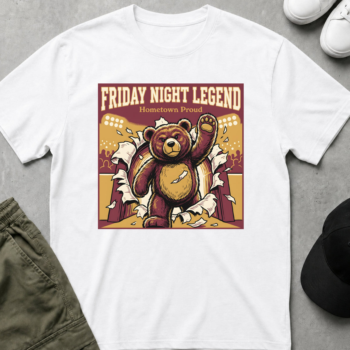 Printify Teddy-Bear Friday Night Legend T-Shirt White / S