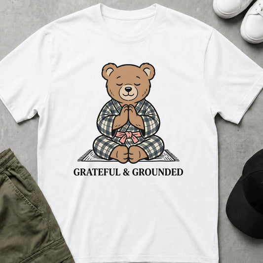 Cool Teds Teddy-Bear Grounded Bear T-Shirt White / S