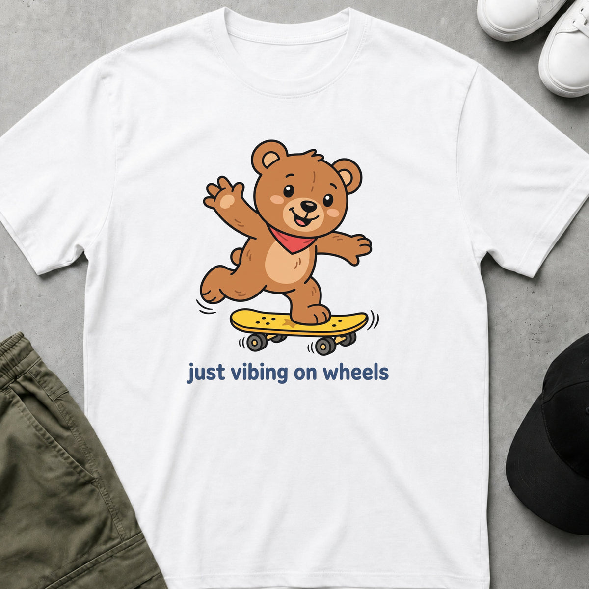 Vibing On Wheels T-Shirt White