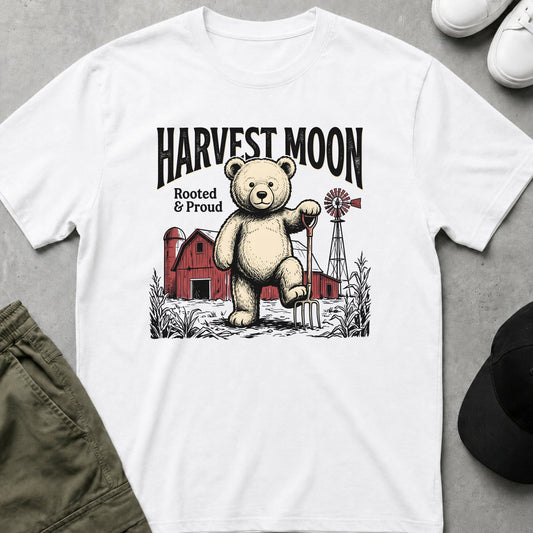 Printify Teddy-Bear Harvest Moon T-Shirt White / S