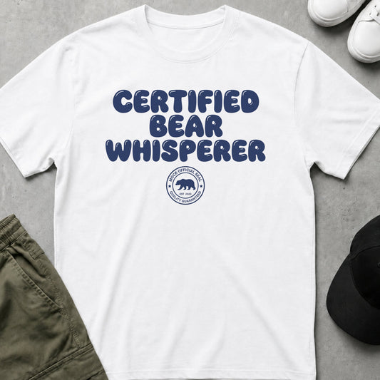 Cool Teds Teddy-Bear Certified Bear Whisperer T-Shirt White / S