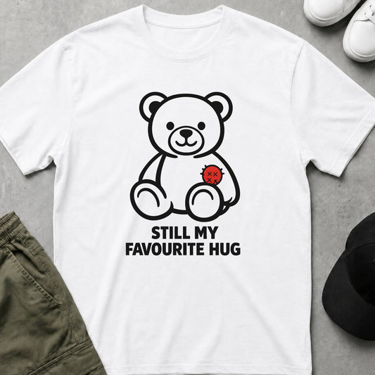 Cool Teds Teddy-Bear Broken Heart Cuddle T-Shirt White / S