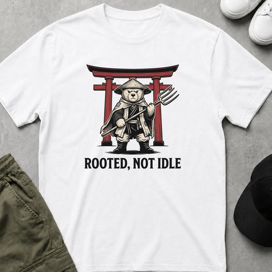 Cool Teds Teddy-Bear Rooted Not Idle T-Shirt White / S