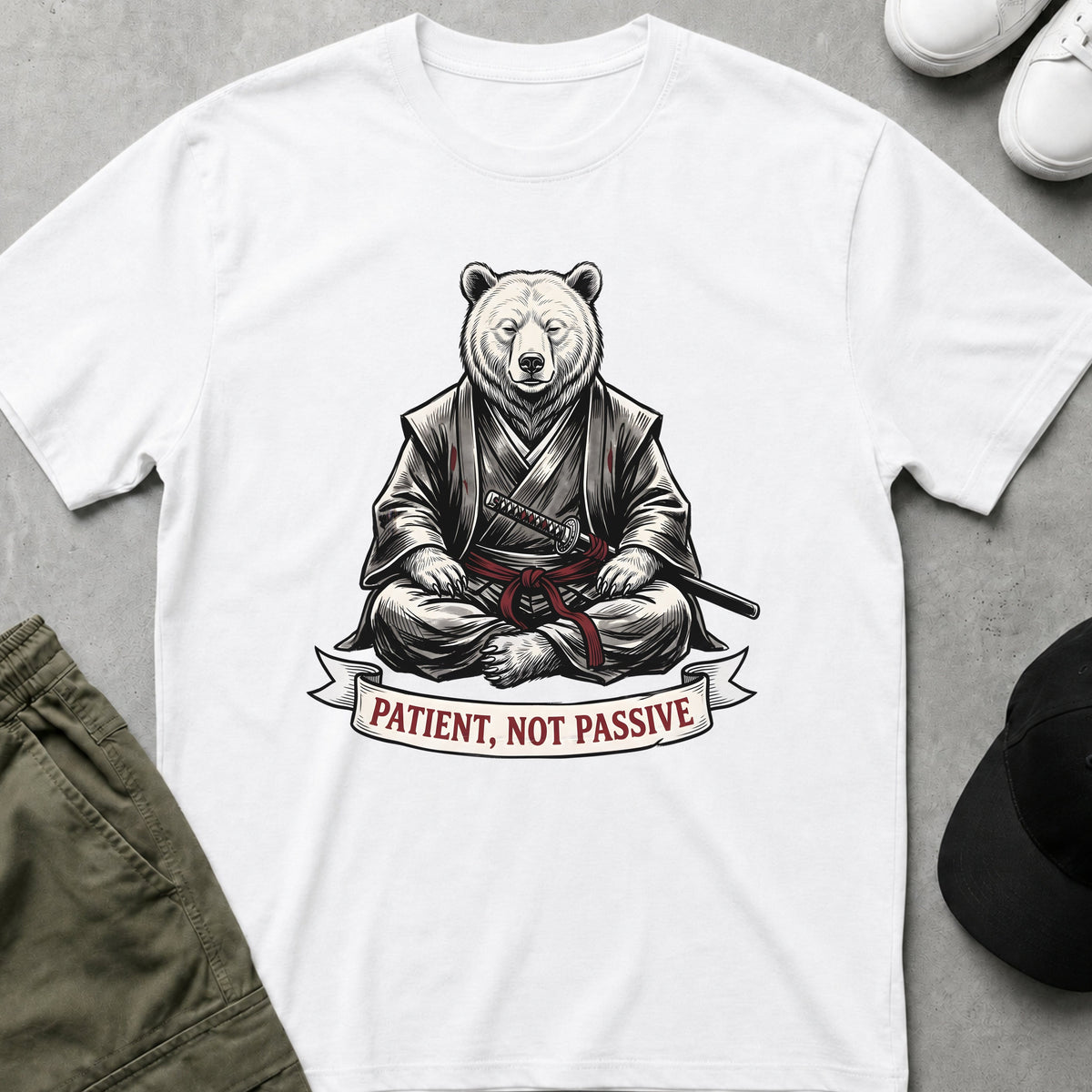 Cool Teds Teddy-Bear Patient Not Passive T-Shirt White / S
