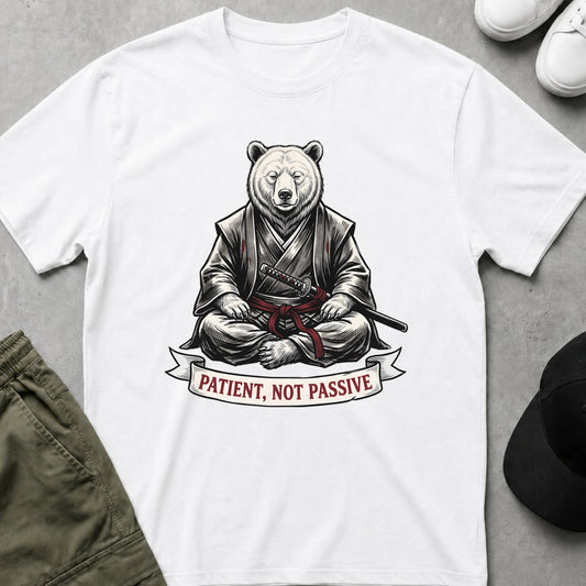 Cool Teds Teddy-Bear Patient Not Passive T-Shirt White / S