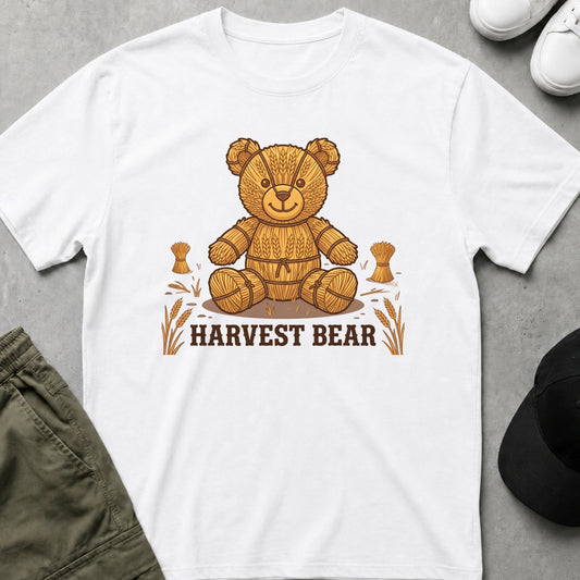 Printify Teddy-Bear Harvest Bear T-Shirt White / S