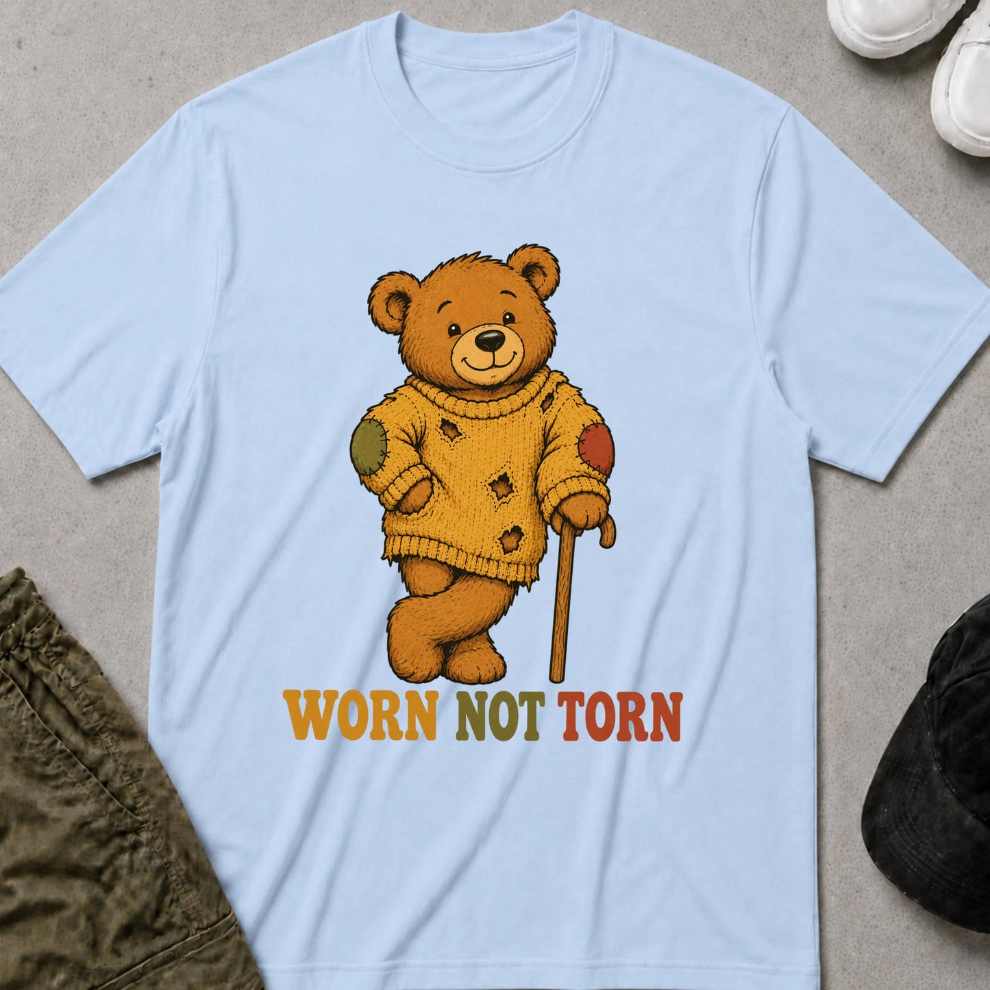 Worn Not Torn T-Shirt Light Blue