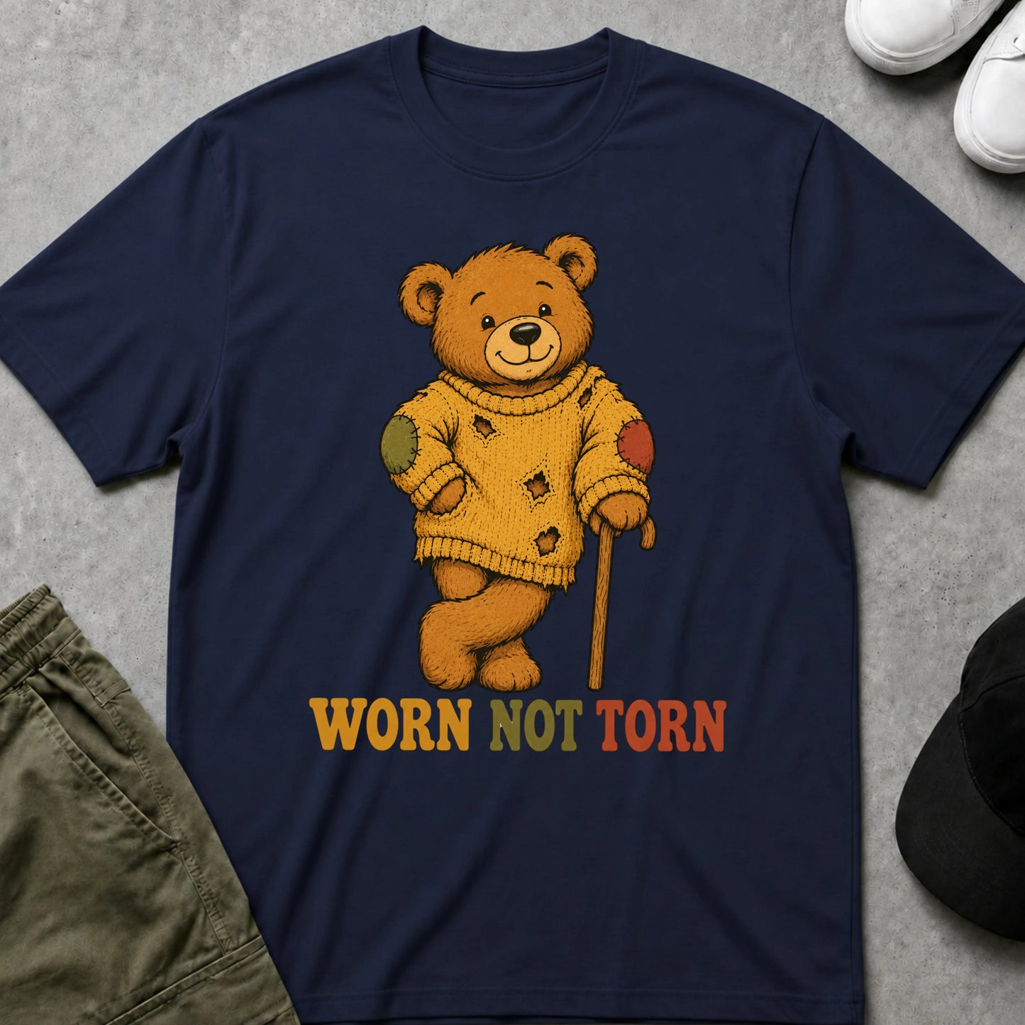 Worn Not Torn T-Shirt Navy